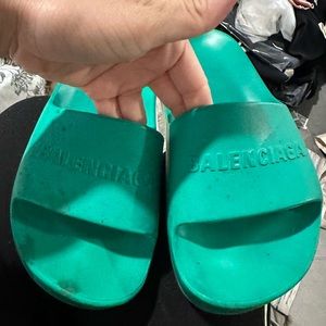 Balenciaga green platform sandals